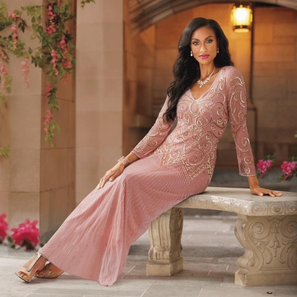 NWT Midnight Velvet Trudie Beaded Gown size 16W